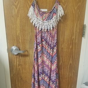 Multi-colored Strappless Dress